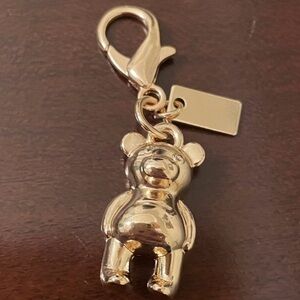 Coach Gold Teddy Bear Charm Keychain